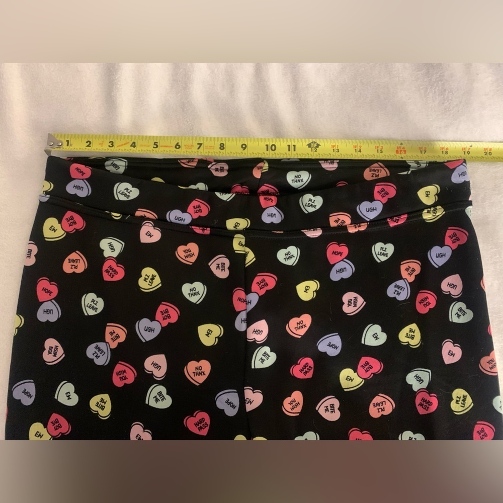 Serra Candy Heart Print Fleece Lined Leggings XL Valentines Galentines - Picture 8 of 13